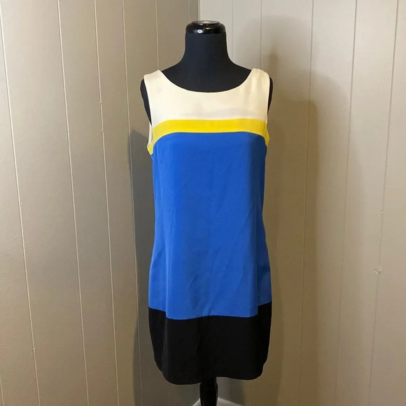 Z Adore Small Striped Shift Midi Dress Sleeveless Back Zipper Colorblock - Picture 2 of 9